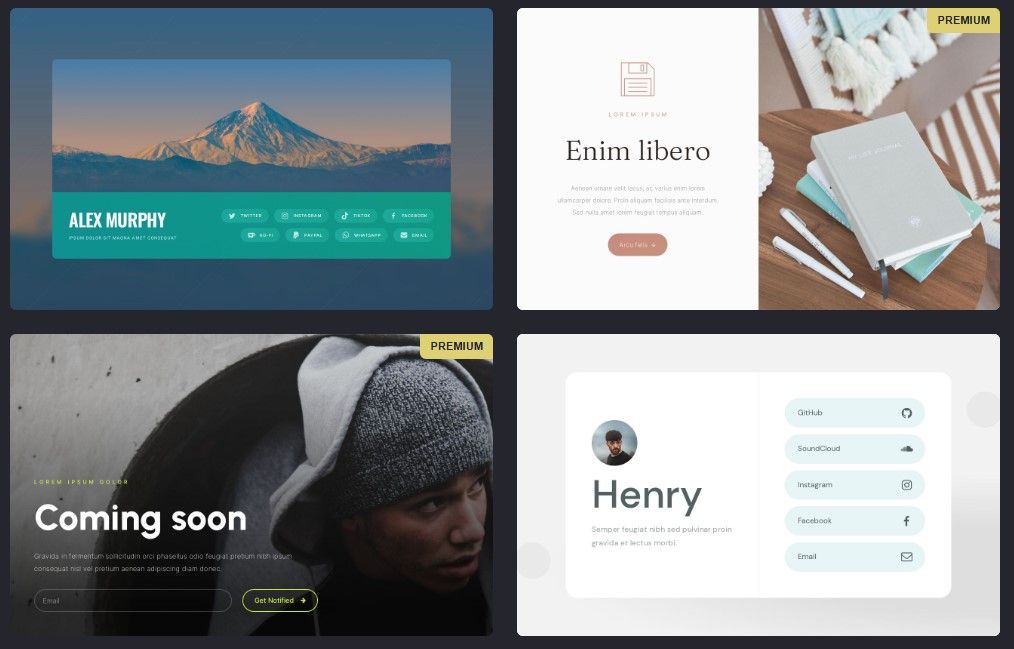 4 website templates